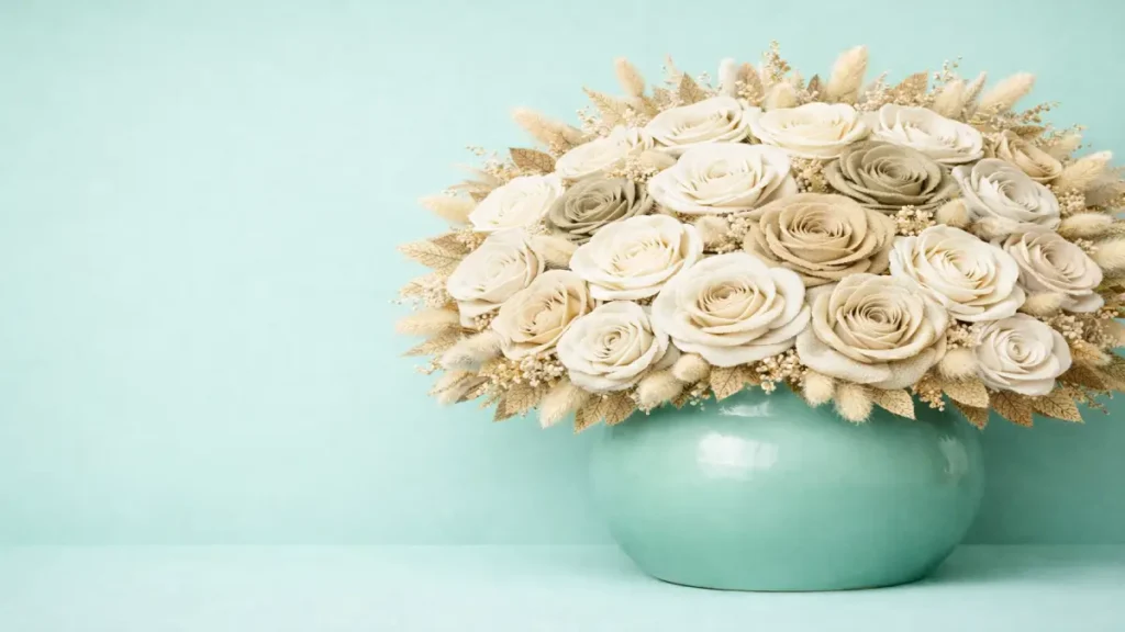 Flores de arpillera y encaje hechas a mano para decoración de bodas rústico-chic premium