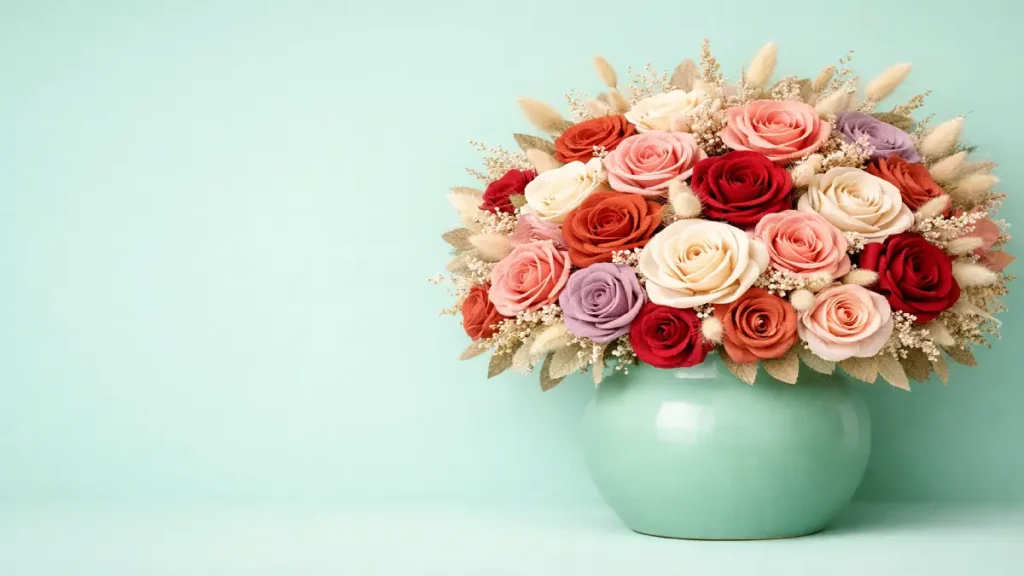 Arreglos premium de flores de tela para decorar eventos y vidrieras comerciales