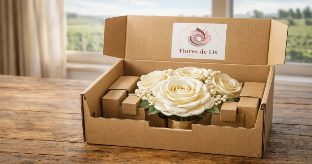 Cómo llegan embaladas las flores de tela en caja de envío seguro