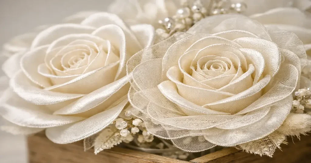 Ramo de novia eterno boutique terminado con detalles de costura