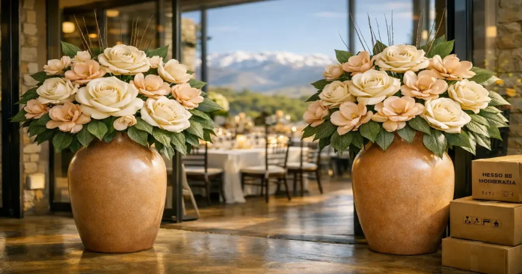 Flores de tela para eventos de lujo premium